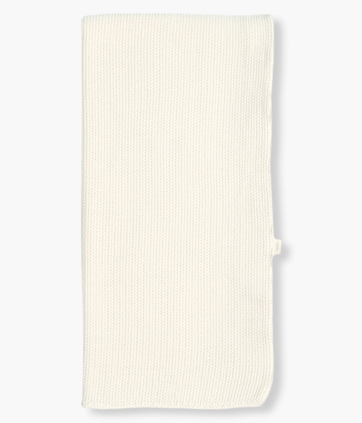 Manta em malha de algodão orgânico pérola da Mini Mooi para bebé e recém-nascido(a). Delicada e respirável manta de formato retangular com malha tricotada.