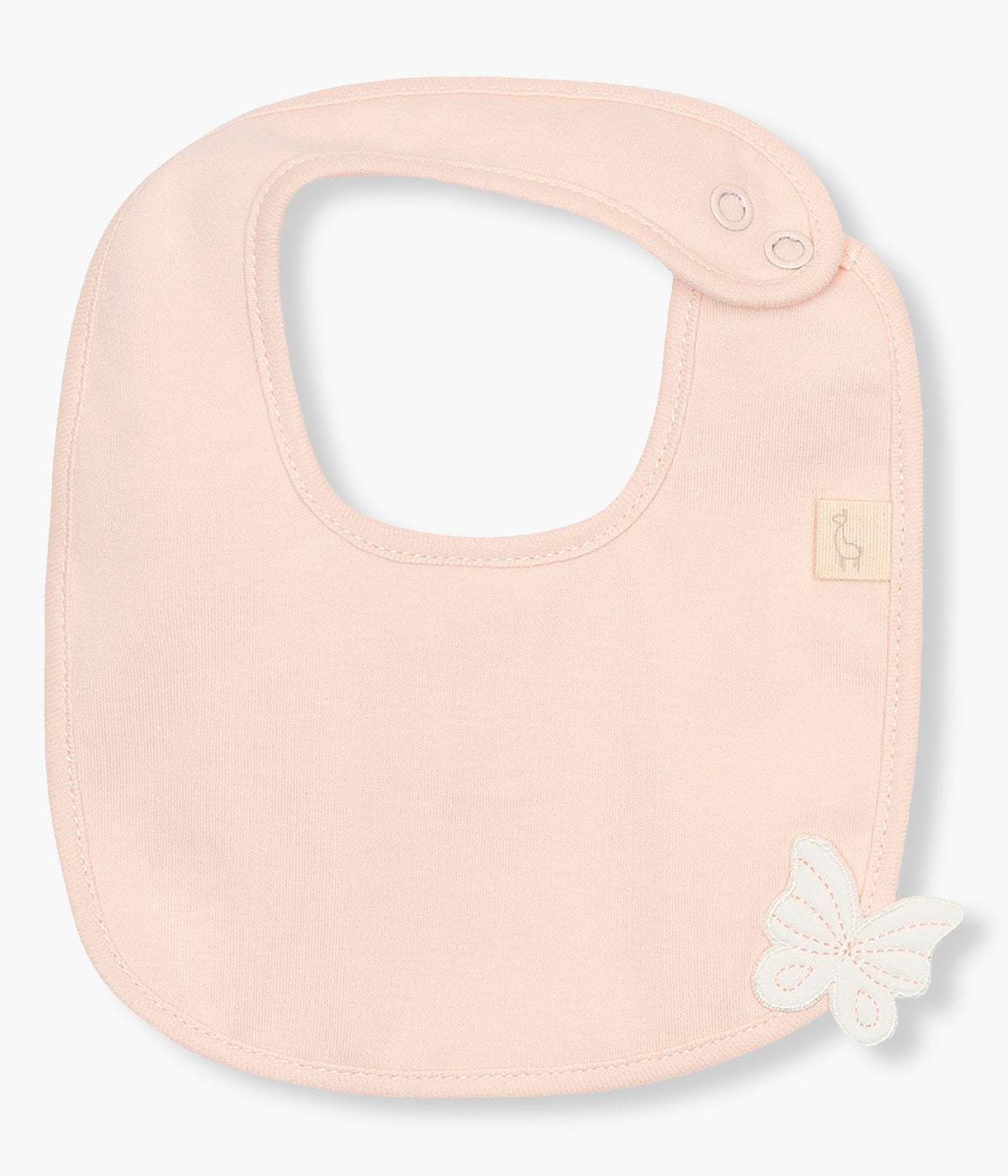 Babete Algodão Impermeável Borboleta Bebé Menina - Nude