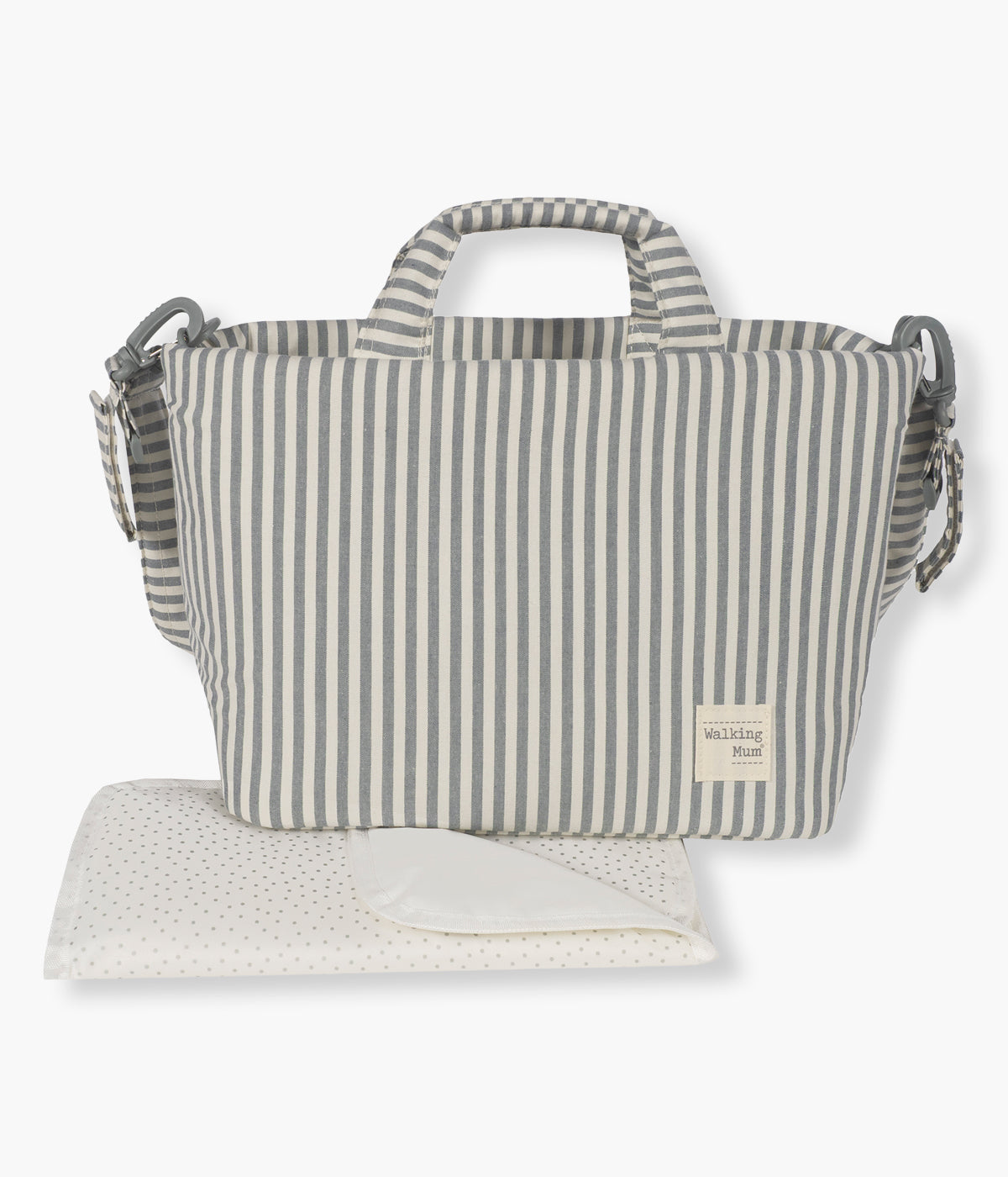 Mala de Maternidade Walking Mum Praliné Strips Matcha vista de frente.