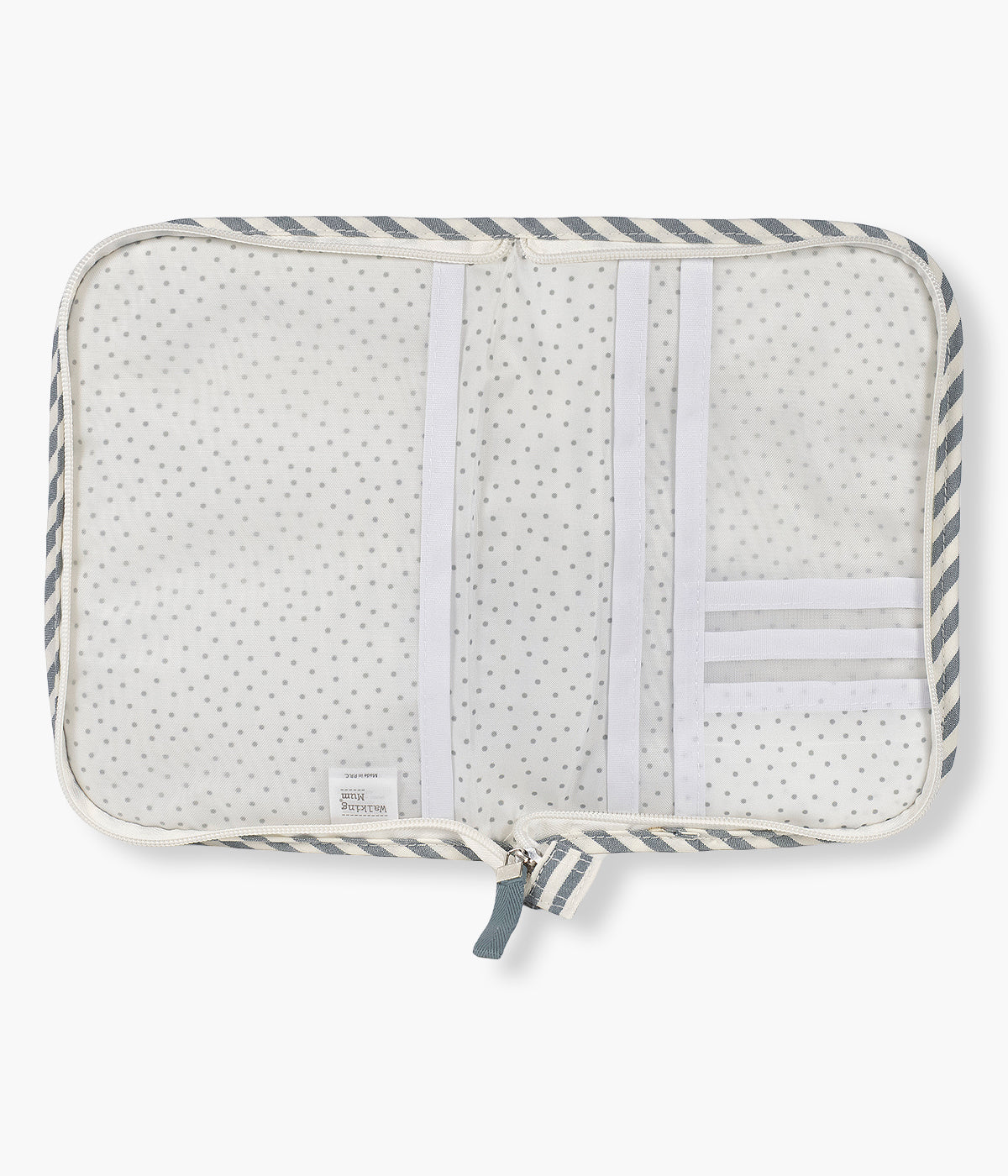 Vista aberto do Porta Documentos Walking Mum Praliné Strips Matcha