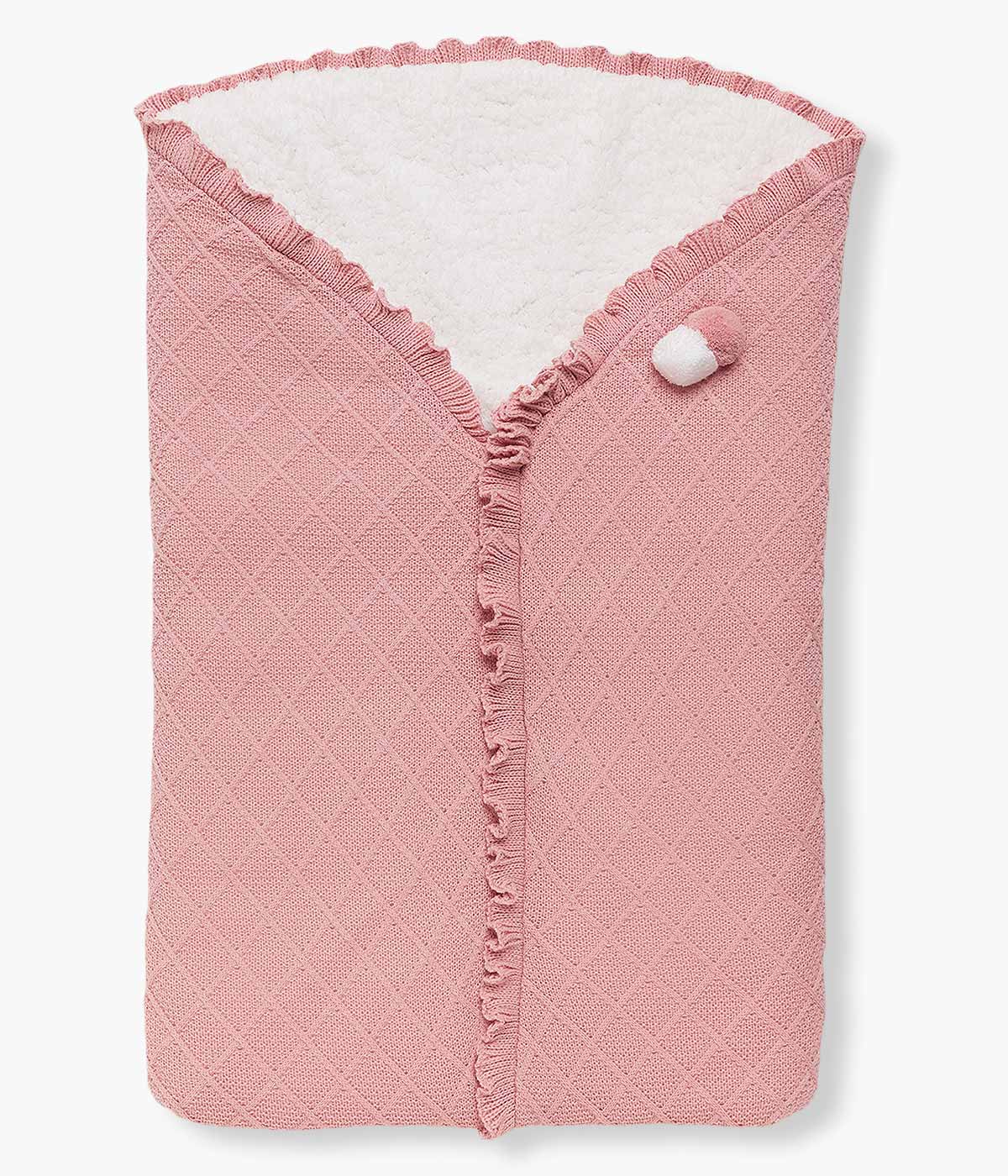 Saco Manta Polar para Bebé Menina - Rosa