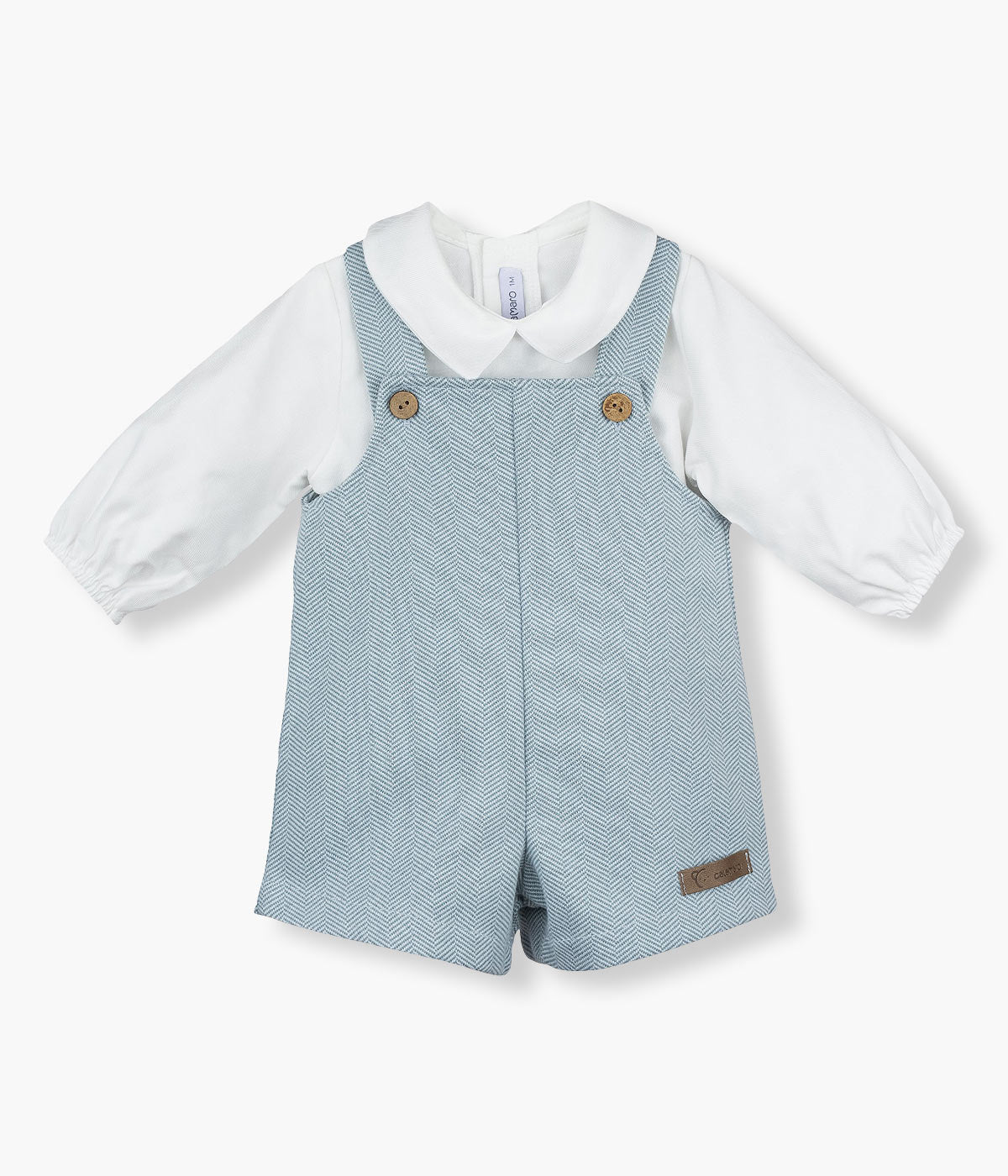 Conjunto para Bebé Espiga 2pc - Branco e Azul