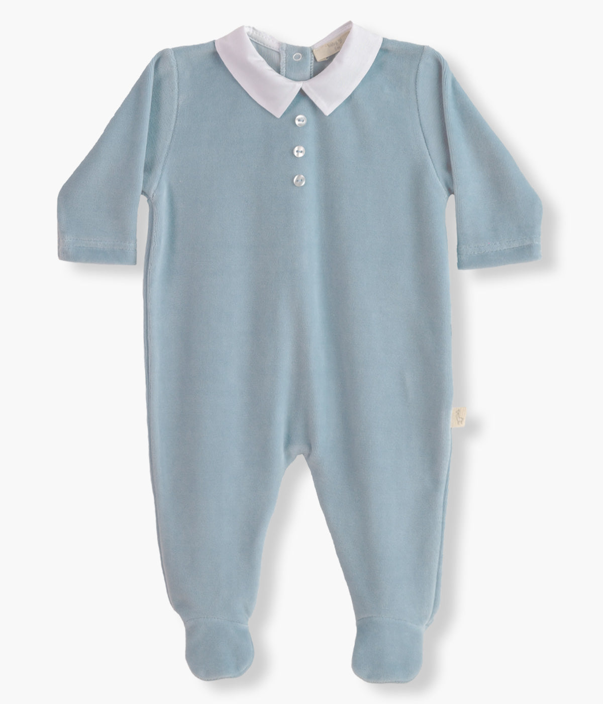 Babygrow em Veludo com Gola para Bebé Menino - Azul Escuro