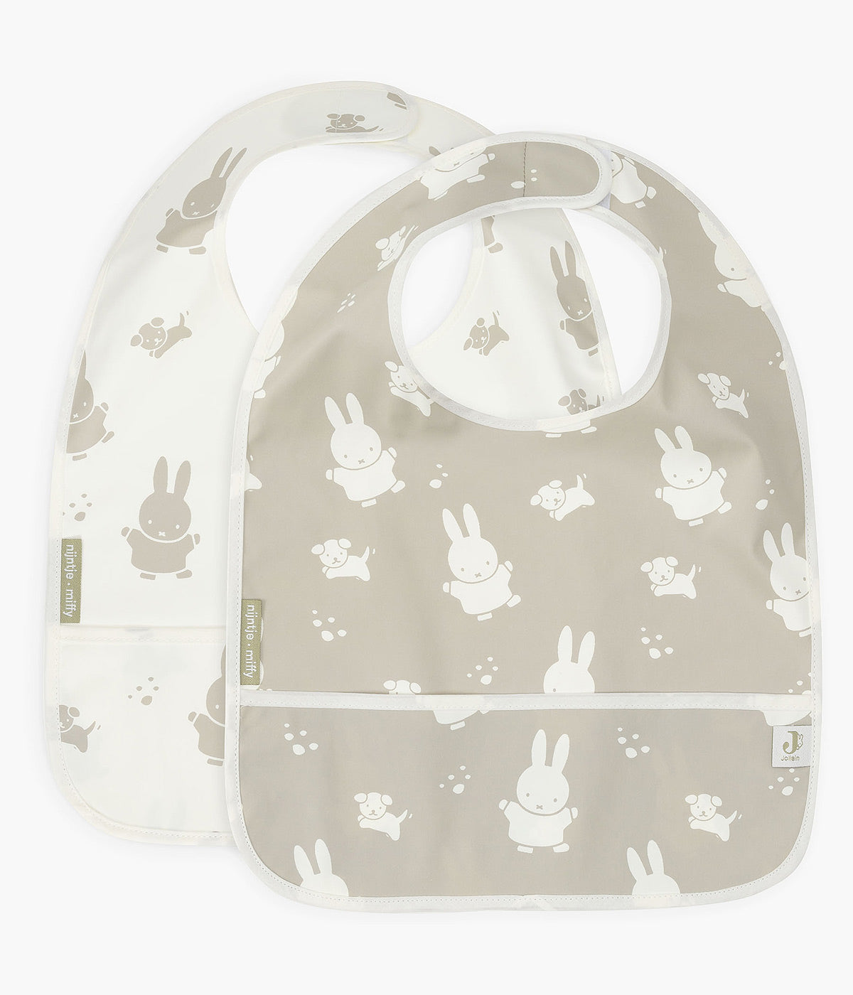 Jollein x Miffy Pack 2 Babetes Impermeáveis com Bolso - Verde