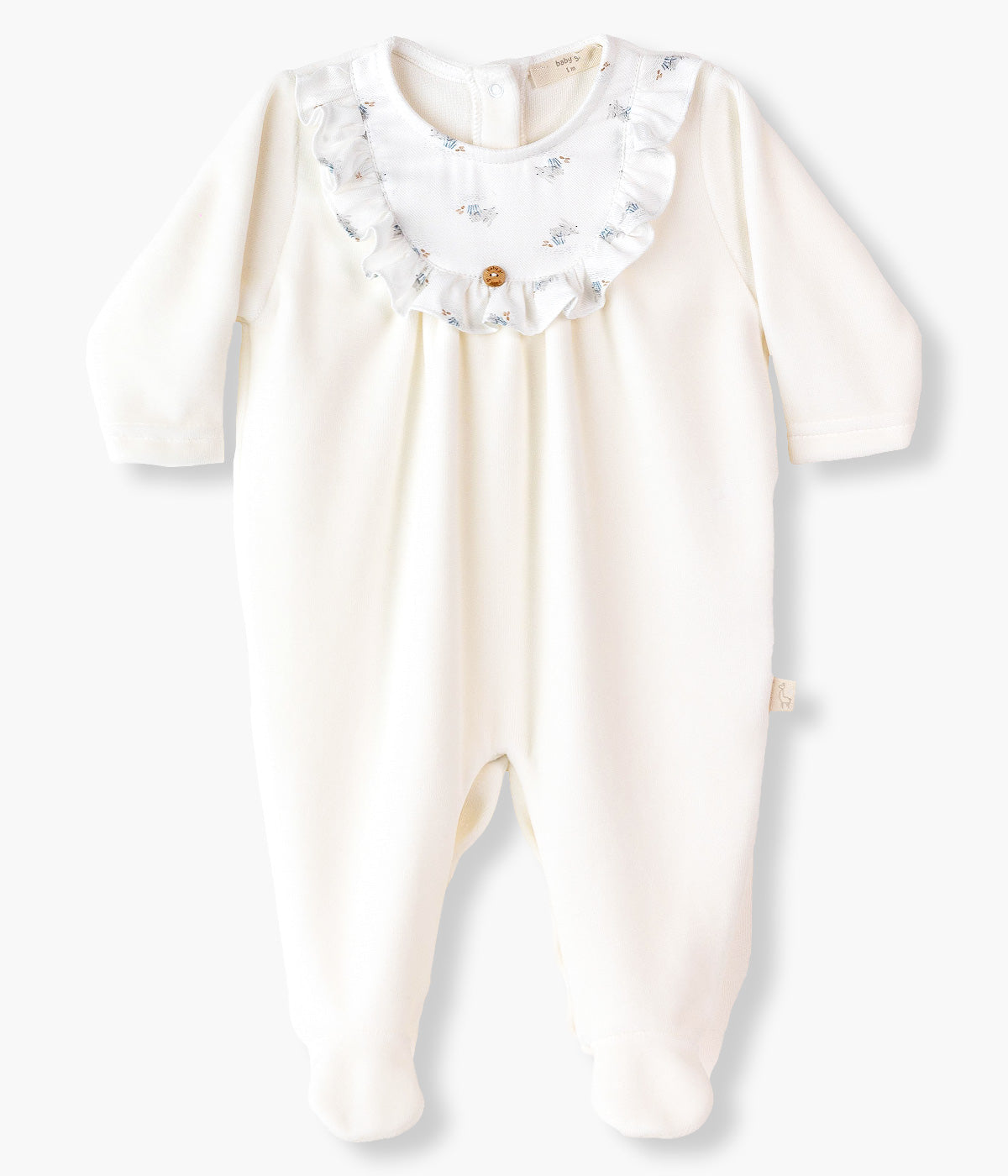 Babygrow em Veludo para Bebé Coelhos - Pérola