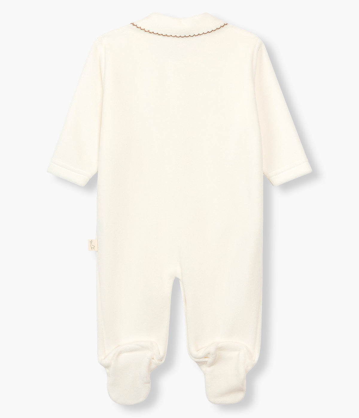 Babygrow Veludo Urso c/ Coroa para Bebé - Pérola