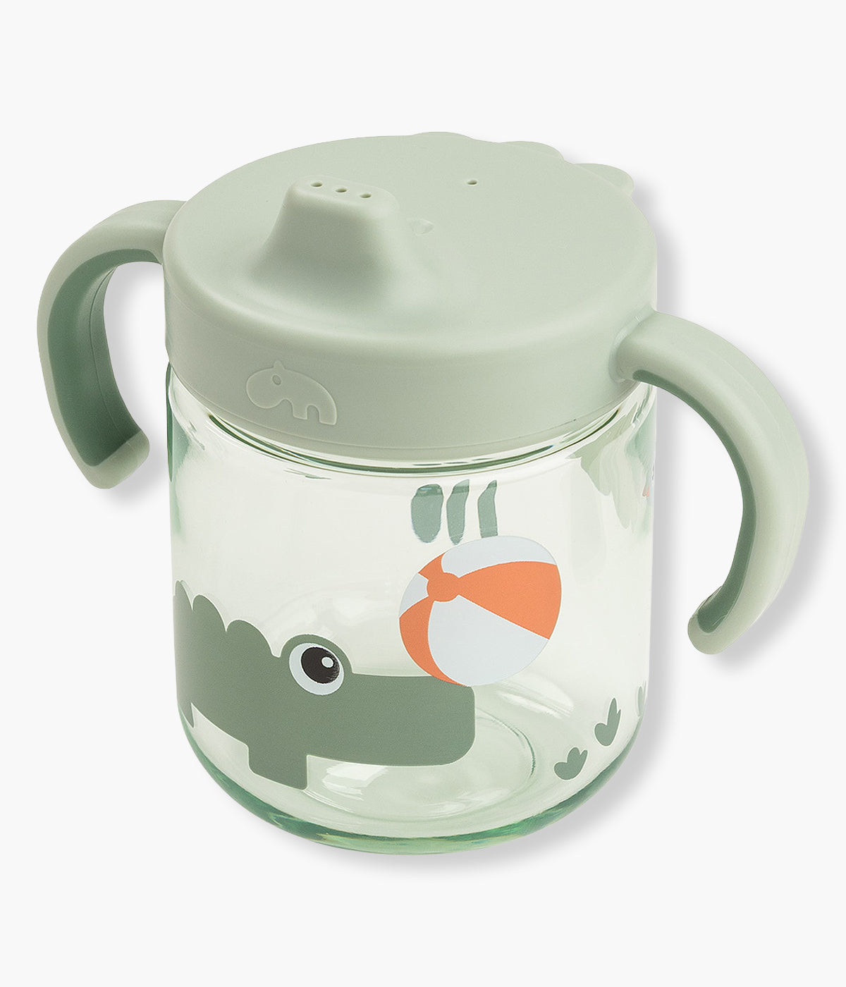 Vista frontal de Copo com Bico Done by Deer Playground Verde 260ml.