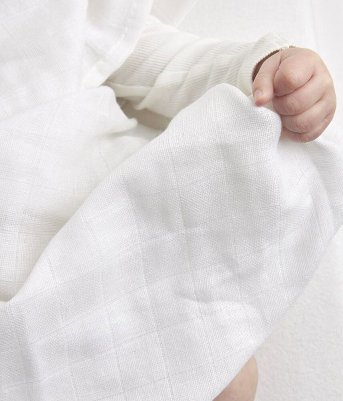 Fraldas Musselina Algodão Orgânico Bebé 10un - Branco